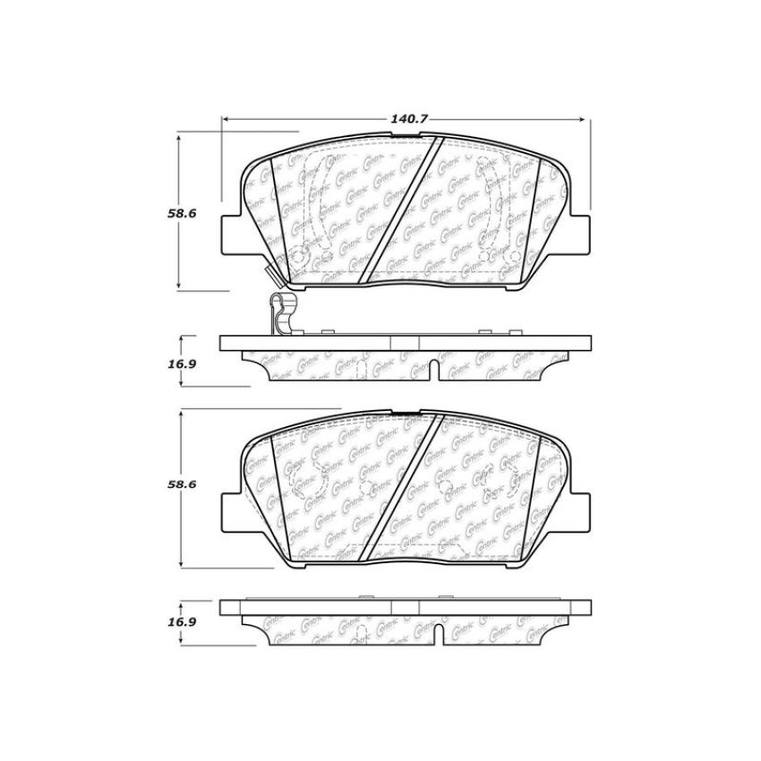 CENTRIC PARTS 103.14130 C-Tek Ceramic Brake Pads with Shims