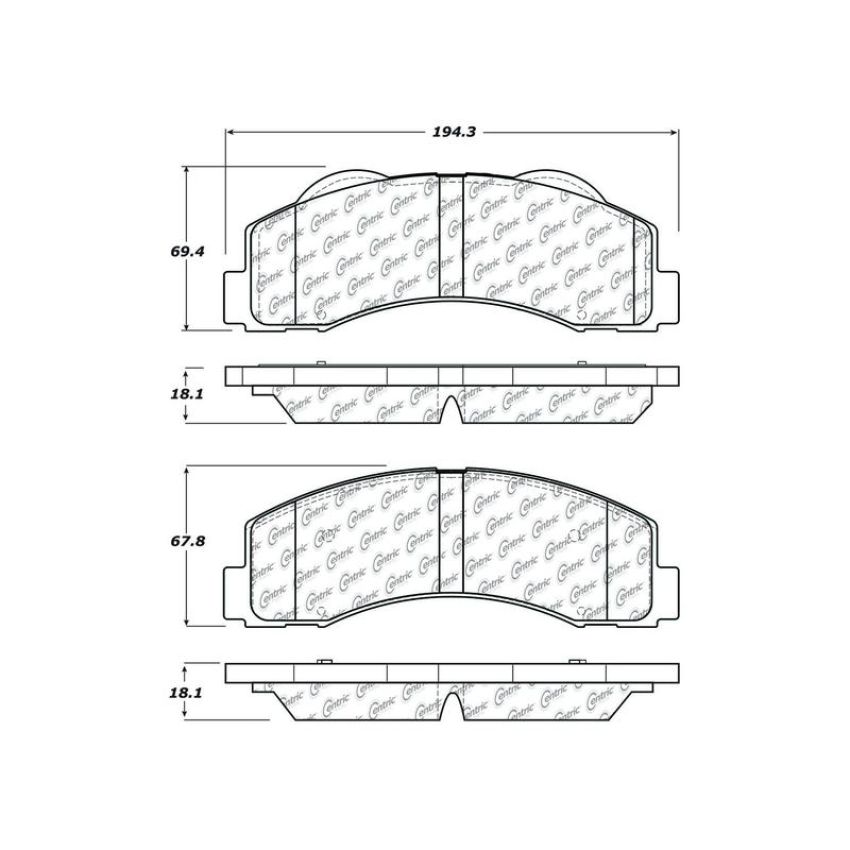 CENTRIC PARTS 103.14140 C-Tek Ceramic Brake Pads with Shims