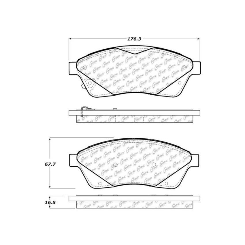 CENTRIC PARTS 103.14220 C-Tek Ceramic Brake Pads with Shims