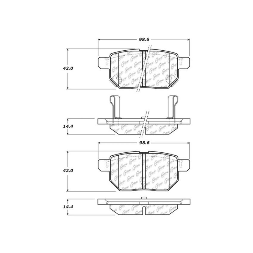 CENTRIC PARTS 103.14230 C-Tek Ceramic Brake Pads with Shims