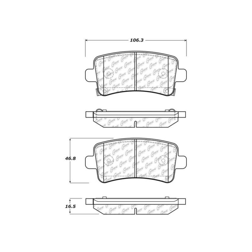 CENTRIC PARTS 103.14300 C-Tek Ceramic Brake Pads with Shims