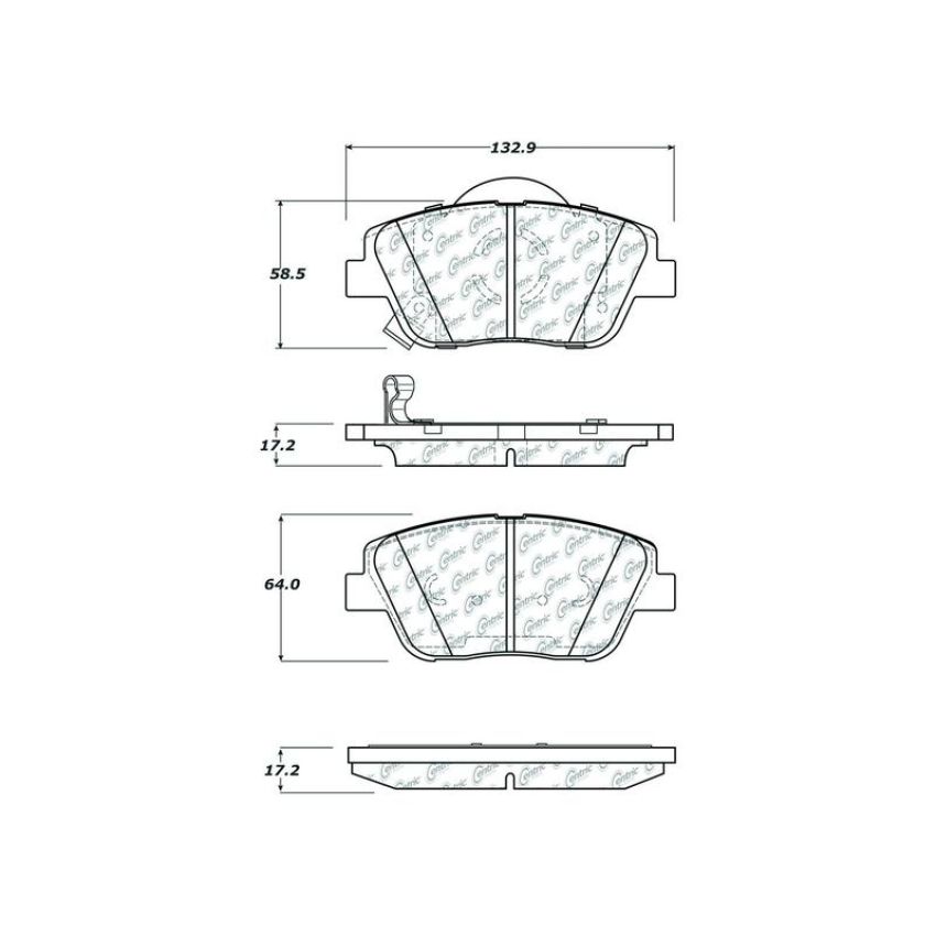 CENTRIC PARTS 103.14440 C-Tek Ceramic Brake Pads with Shims