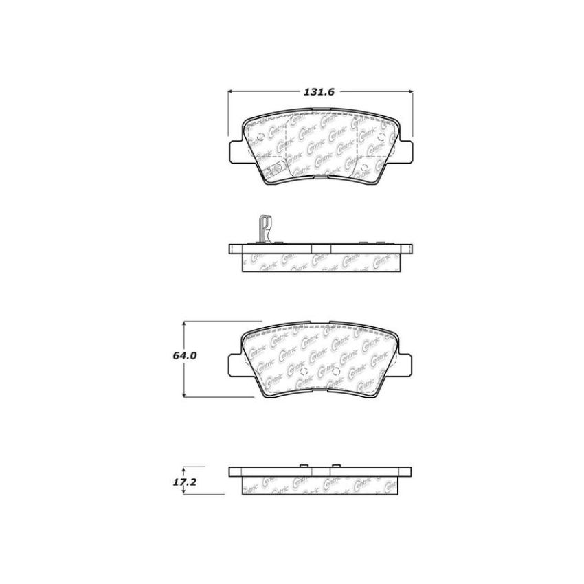 CENTRIC PARTS 103.14450 C-Tek Ceramic Brake Pads with Shims