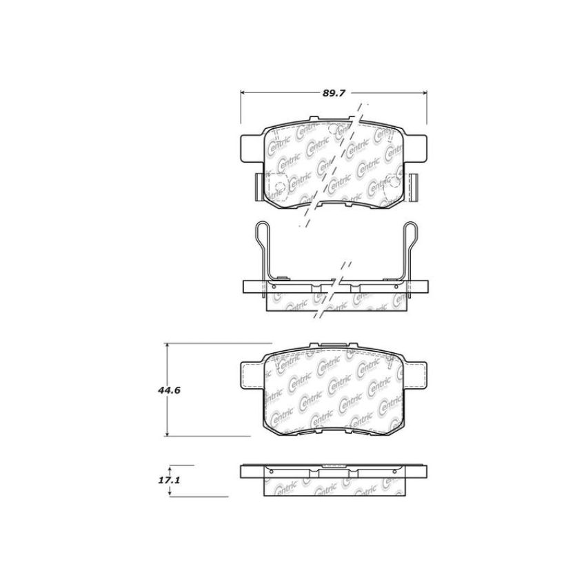 CENTRIC PARTS 103.14510 C-Tek Ceramic Brake Pads with Shims