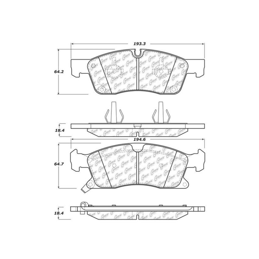 CENTRIC PARTS 103.14550 C-Tek Ceramic Brake Pads with Shims
