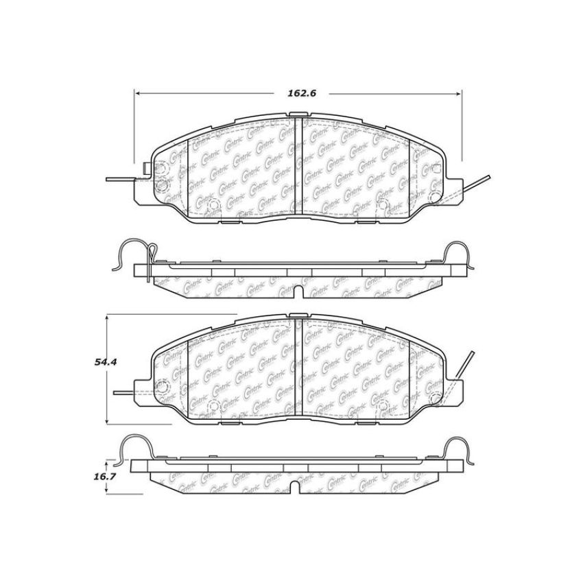 CENTRIC PARTS 103.14630 C-Tek Ceramic Brake Pads with Shims