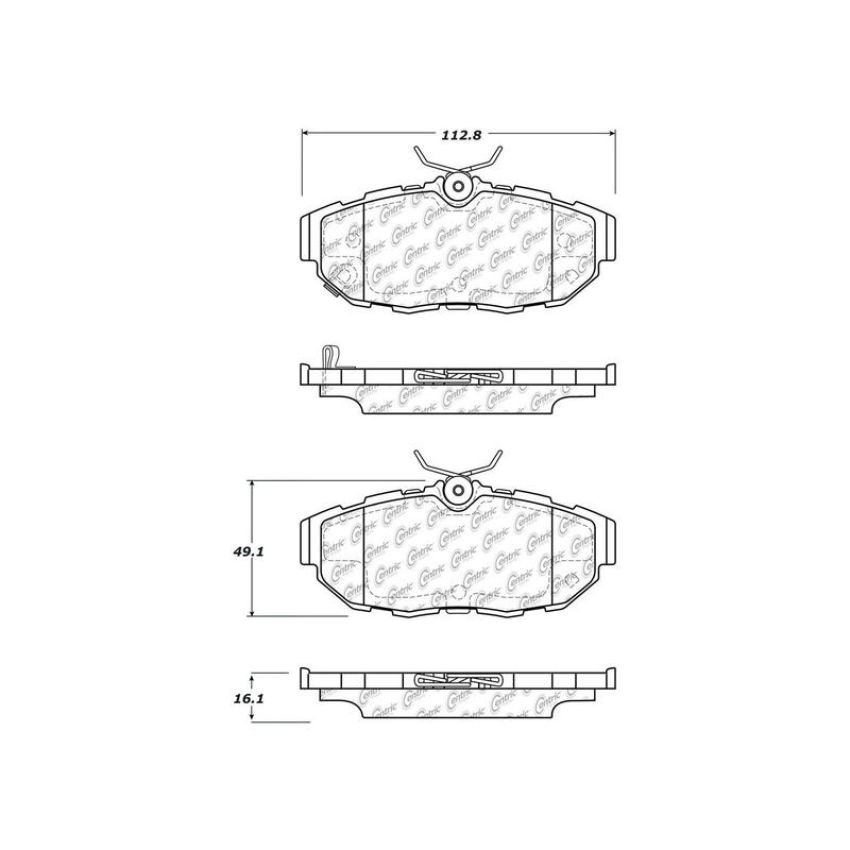 CENTRIC PARTS 103.14650 C-Tek Ceramic Brake Pads with Shims