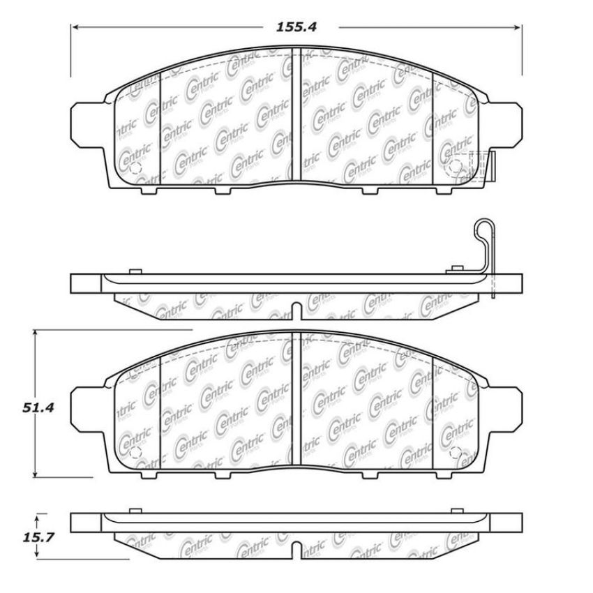 CENTRIC PARTS 103.15190 C-Tek Ceramic Brake Pads with Shims