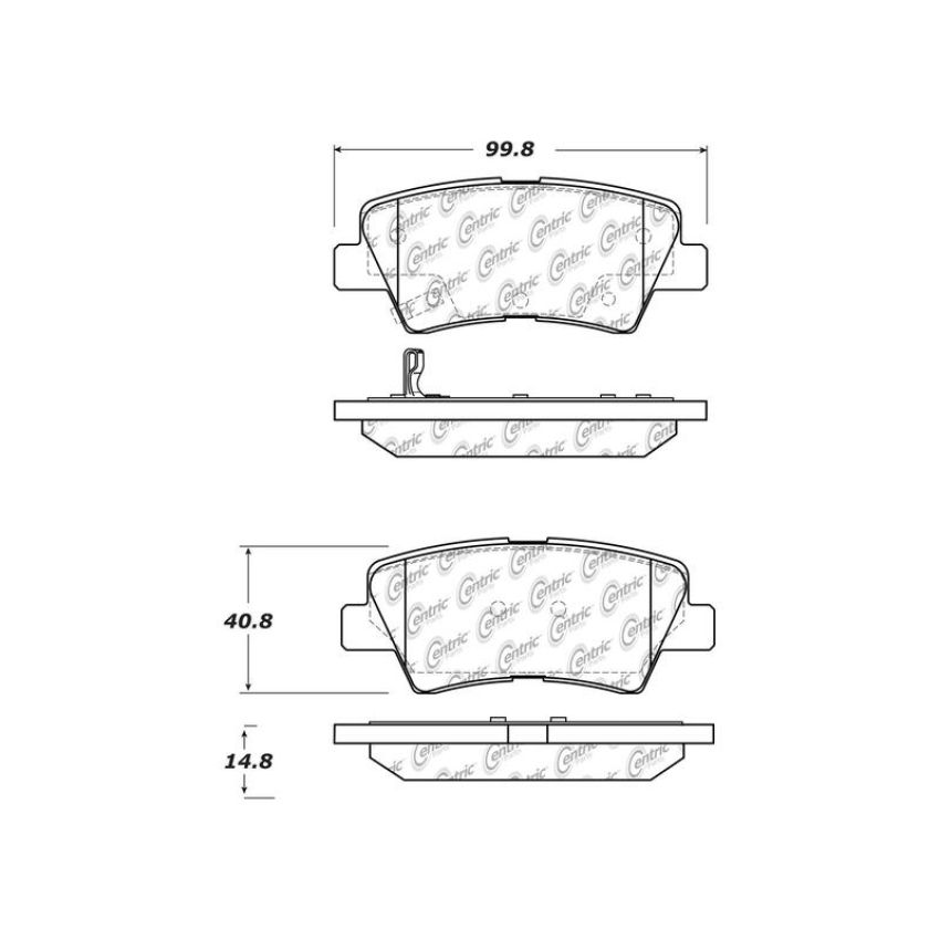 CENTRIC PARTS 103.15440 C-Tek Ceramic Brake Pads with Shims