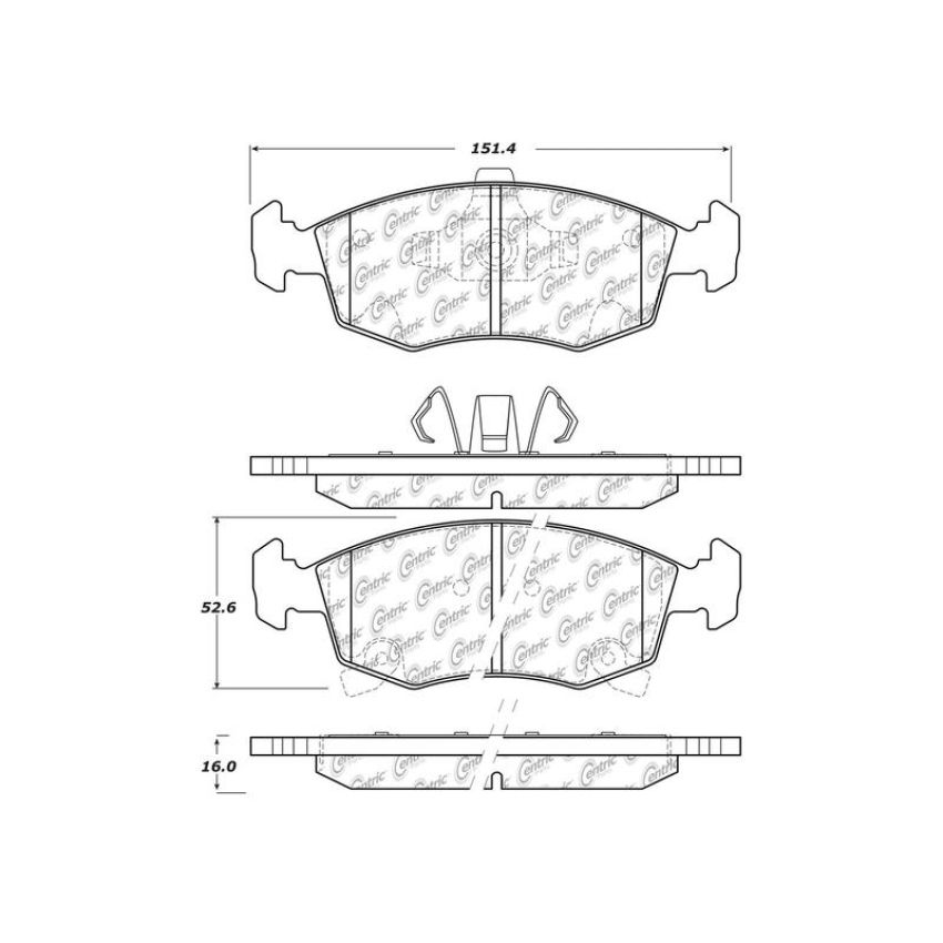 CENTRIC PARTS 103.15680 C-Tek Ceramic Brake Pads with Shims