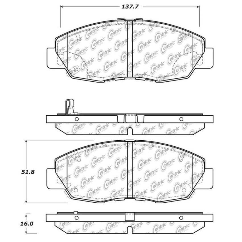 CENTRIC PARTS 103.15780 C-Tek Ceramic Brake Pads with Shims