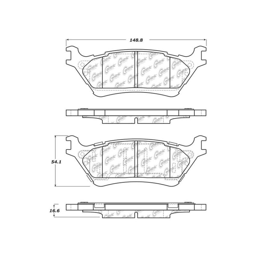CENTRIC PARTS 103.16020 C-Tek Ceramic Brake Pads with Shims