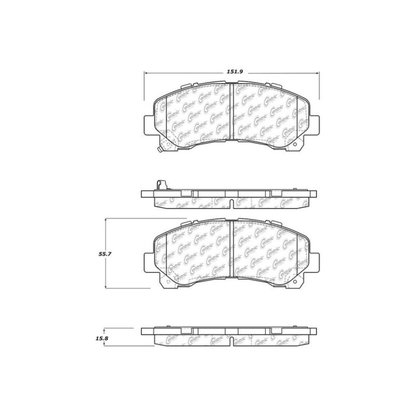 CENTRIC PARTS 103.16770 C-Tek Ceramic Brake Pads with Shims