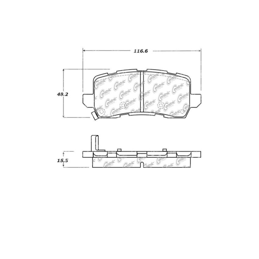CENTRIC PARTS 103.16980 C-Tek Ceramic Brake Pads with Shims