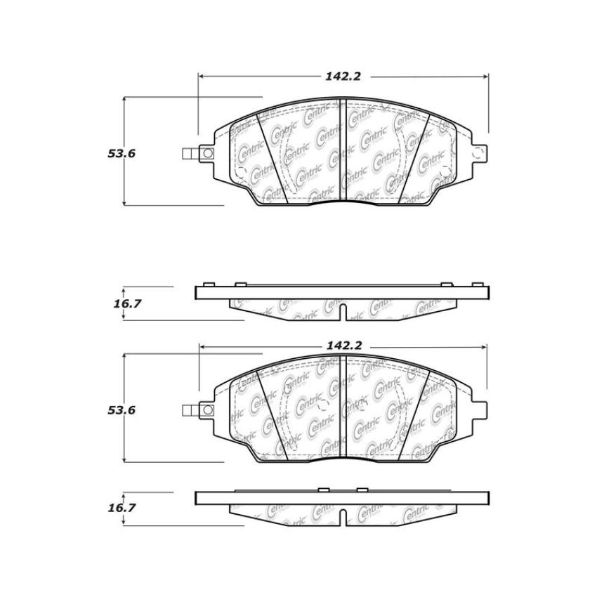 CENTRIC PARTS 103.17020 C-Tek Ceramic Brake Pads with Shims