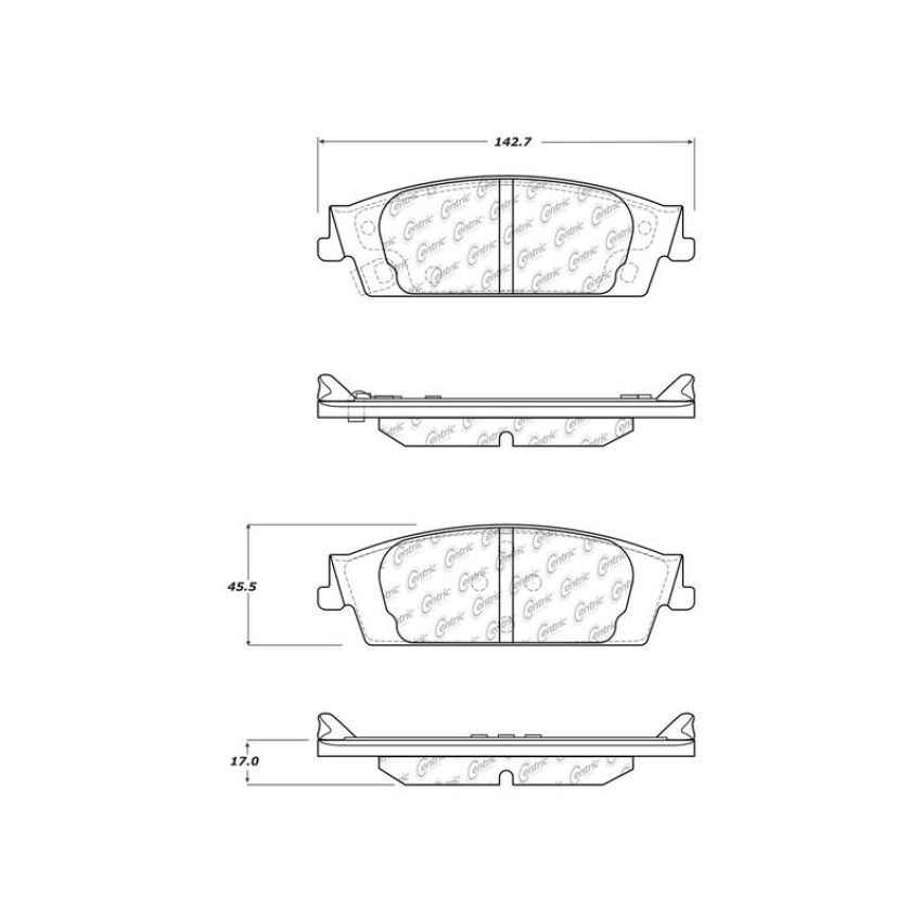 CENTRIC PARTS 103.17070 C-Tek Ceramic Brake Pads with Shims