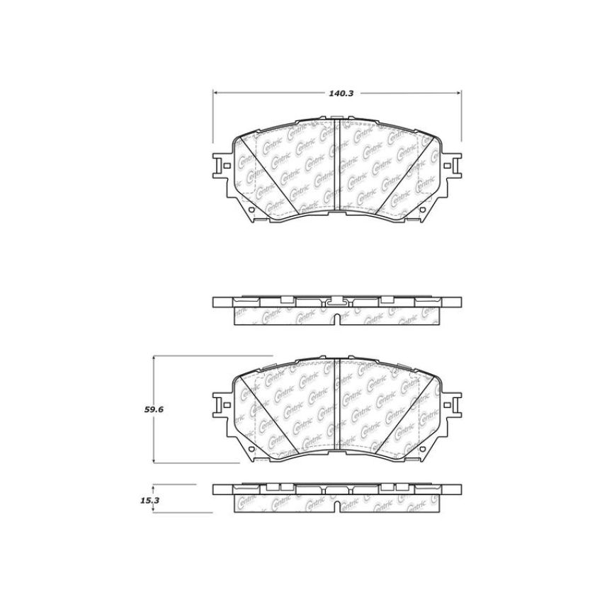 CENTRIC PARTS 103.17110 C-Tek Ceramic Brake Pads with Shims