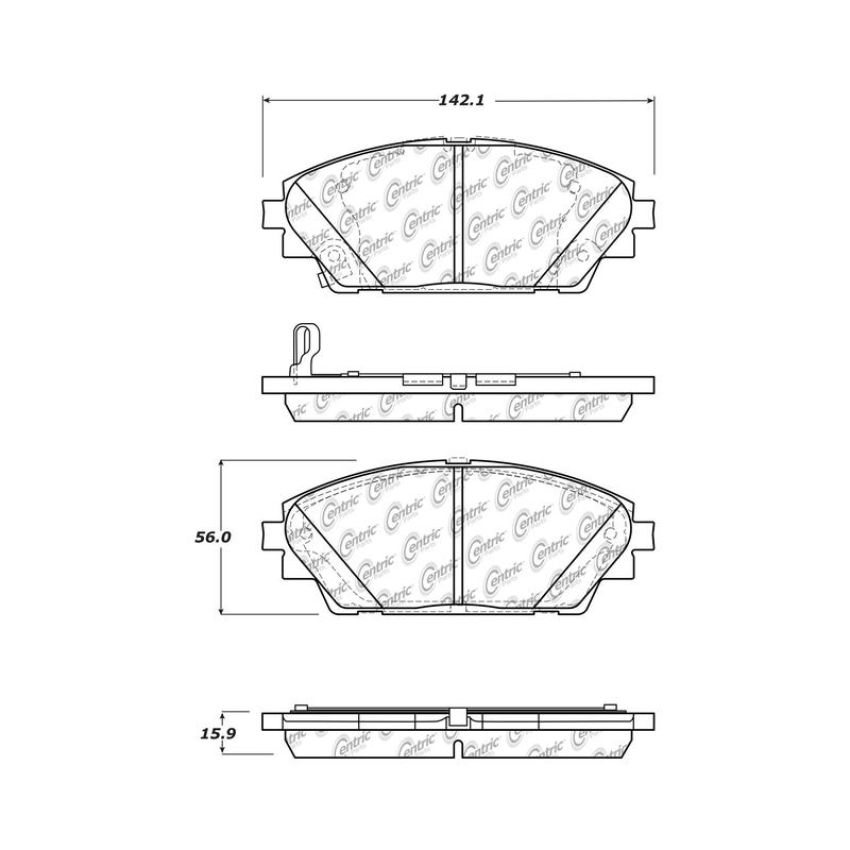 CENTRIC PARTS 103.17280 C-Tek Ceramic Brake Pads with Shims
