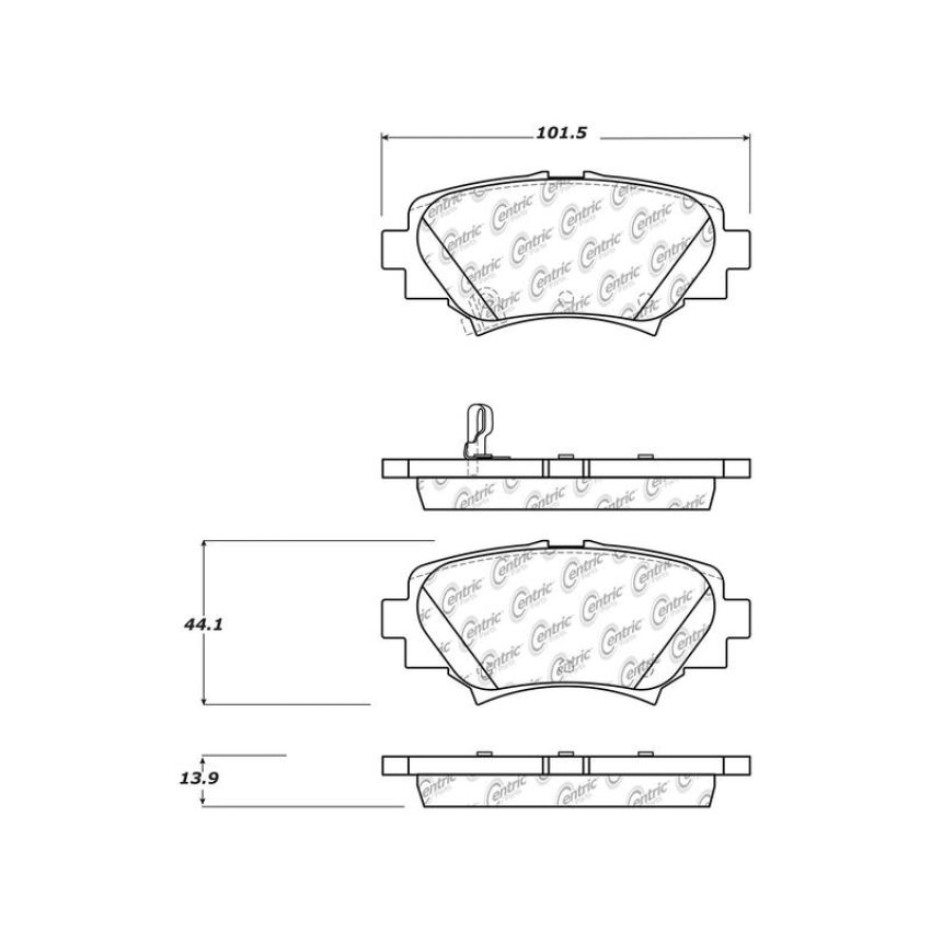 CENTRIC PARTS 103.17290 C-Tek Ceramic Brake Pads with Shims