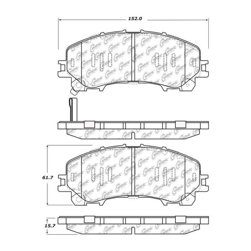 CENTRIC PARTS 103.17360 C-Tek Ceramic Brake Pads with Shims