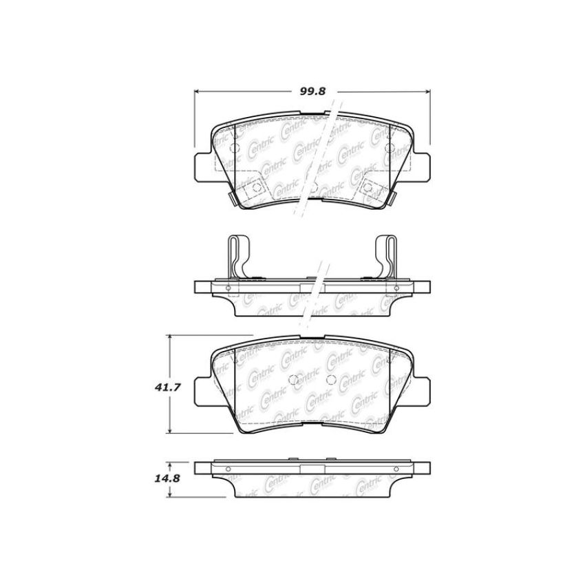 CENTRIC PARTS 103.18120 C-Tek Ceramic Brake Pads with Shims