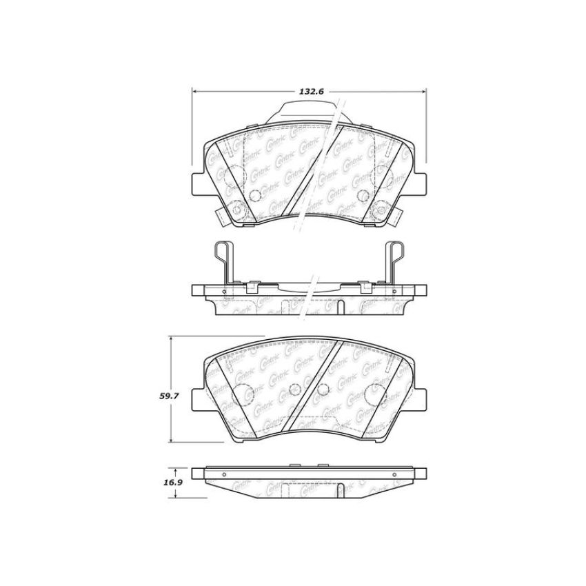 CENTRIC PARTS 103.19120 C-Tek Ceramic Brake Pads with Shims
