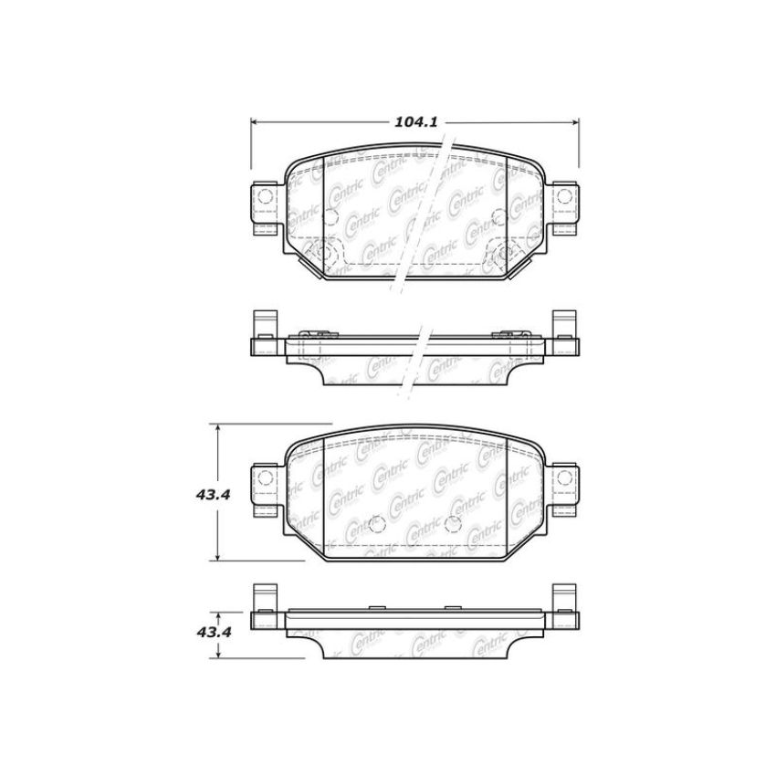 CENTRIC PARTS 103.20420 C-Tek Ceramic Brake Pads with Shims