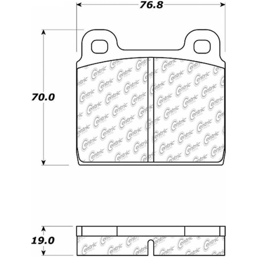 CENTRIC PARTS 104.00451 Posi Quiet Semi-Metallic Brake Pads