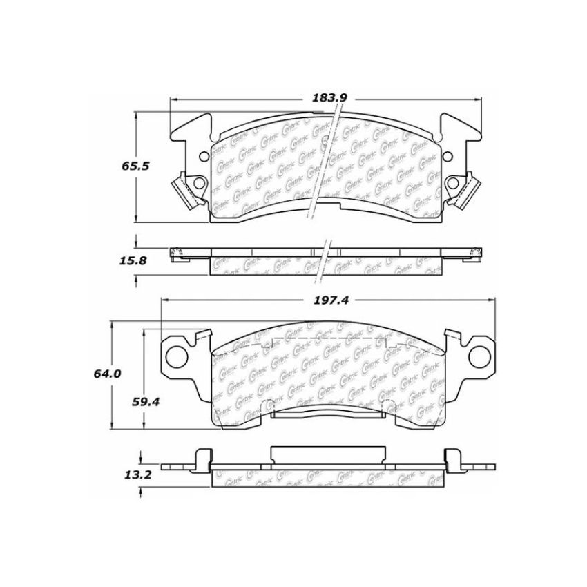CENTRIC PARTS 104.00521 Posi Quiet Semi-Metallic Brake Pads with Hardware