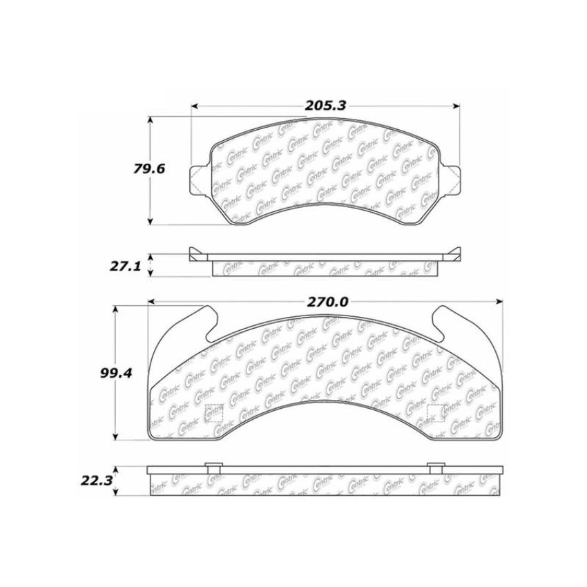 CENTRIC PARTS 104.02250 Posi Quiet Semi-Metallic Brake Pads