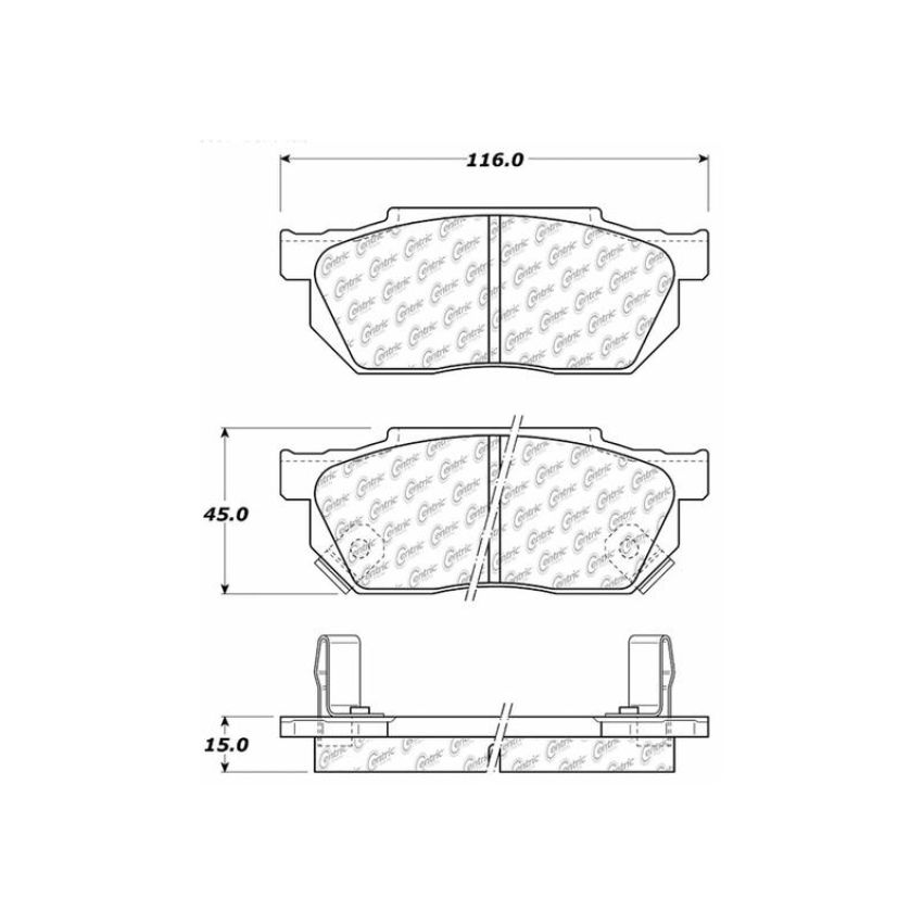 CENTRIC PARTS 104.02560 Posi Quiet Semi-Metallic Brake Pads