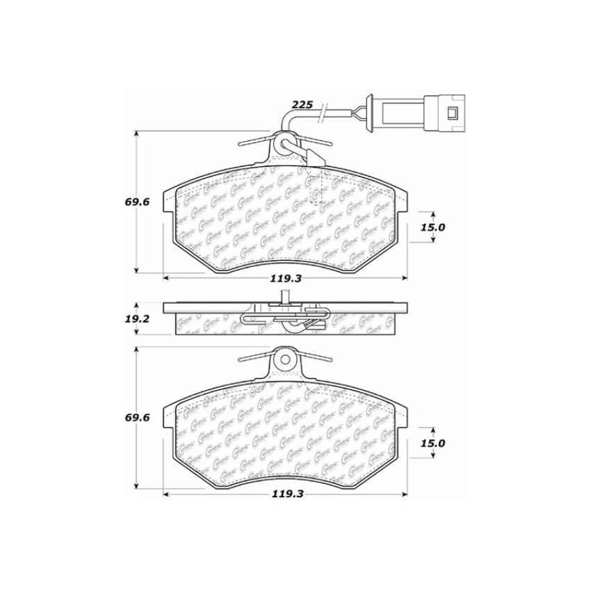 CENTRIC PARTS 104.02900 Posi Quiet Semi-Metallic Brake Pads