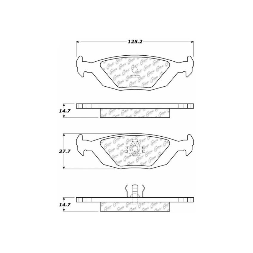 CENTRIC PARTS 104.03220 Posi Quiet Semi-Metallic Brake Pads with Hardware