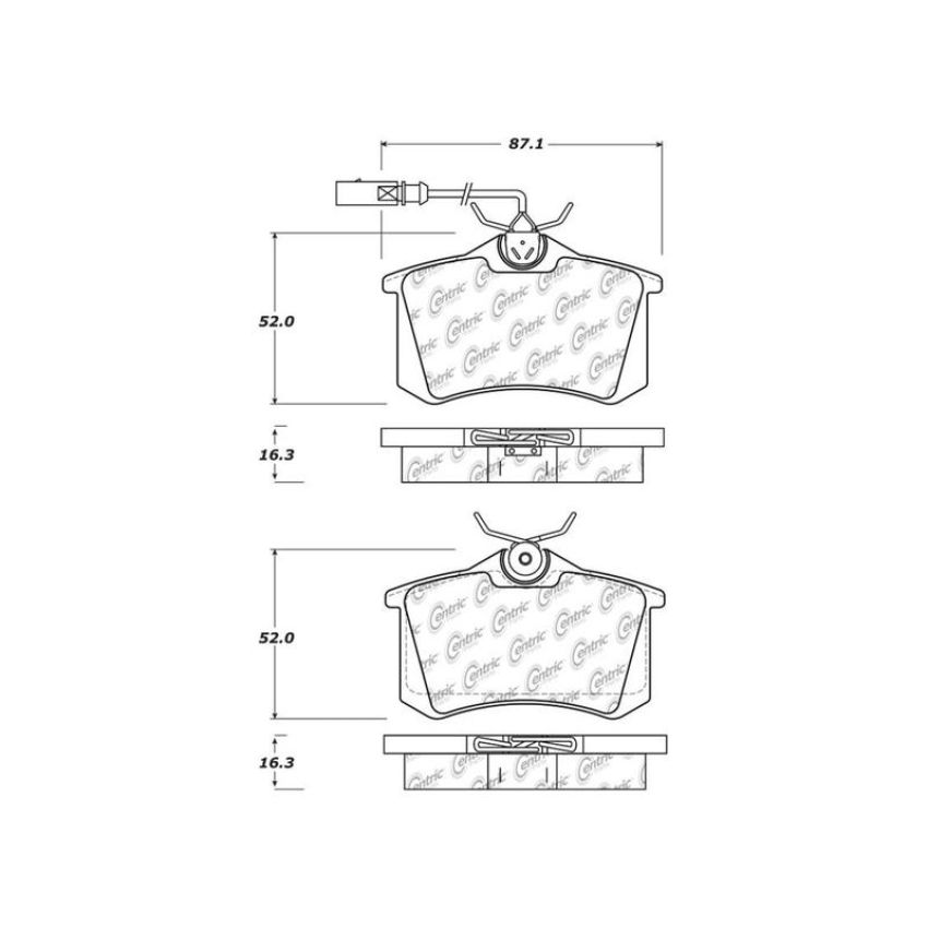 CENTRIC PARTS 104.03401 Posi Quiet Semi-Metallic Brake Pads
