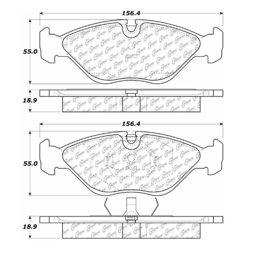 CENTRIC PARTS 104.04030 Posi Quiet Semi-Metallic Brake Pads with Hardware