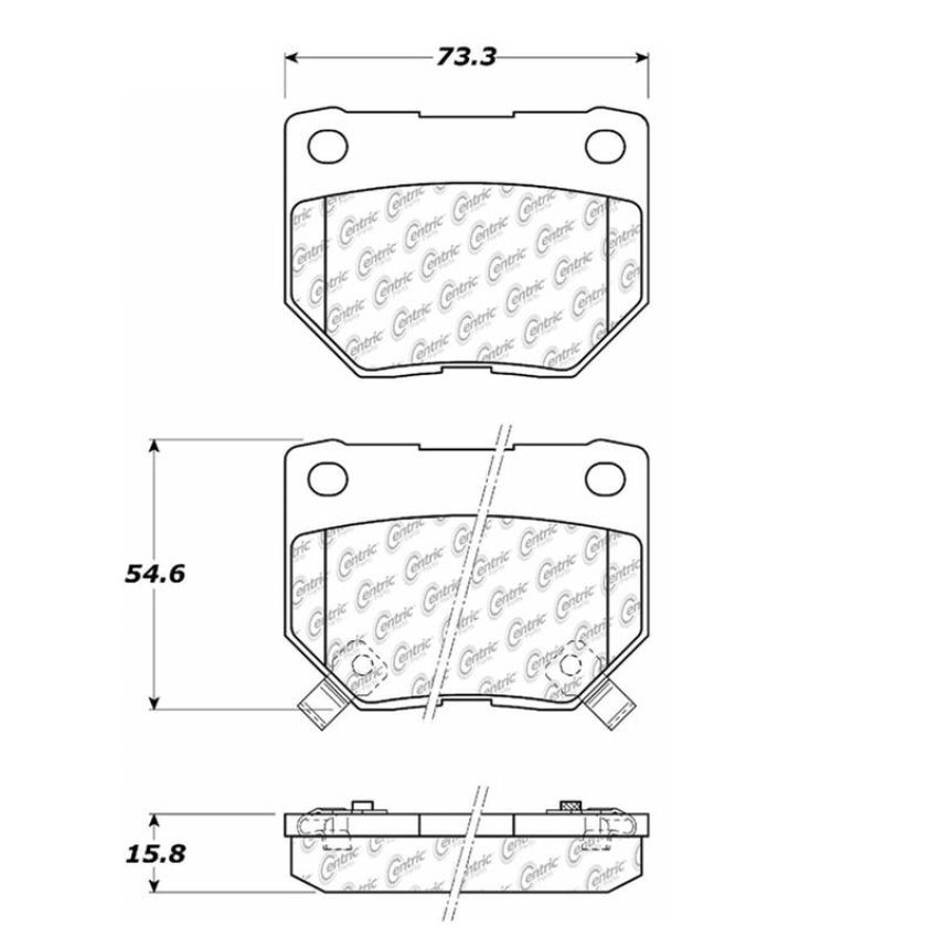 CENTRIC PARTS 104.04610 Posi Quiet Semi-Metallic Brake Pads