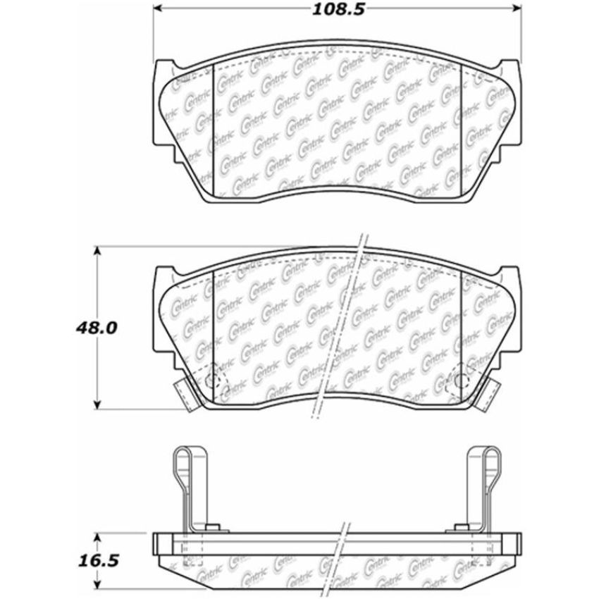 CENTRIC PARTS 104.05100 Posi Quiet Semi-Metallic Brake Pads with Hardware