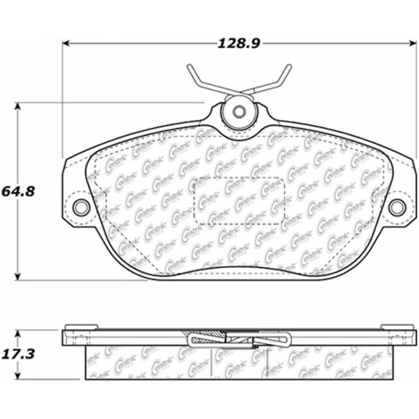 CENTRIC PARTS 104.05420 Posi Quiet Semi-Metallic Brake Pads with Hardware