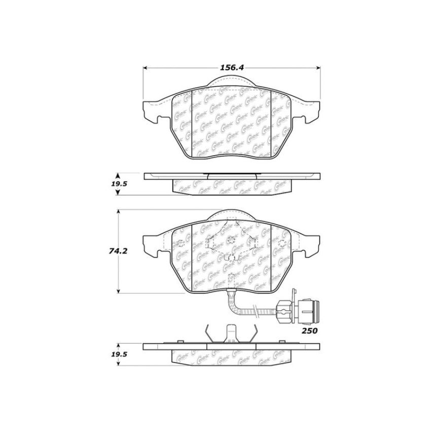 CENTRIC PARTS 104.05552 Posi Quiet Semi-Metallic Brake Pads with Hardware