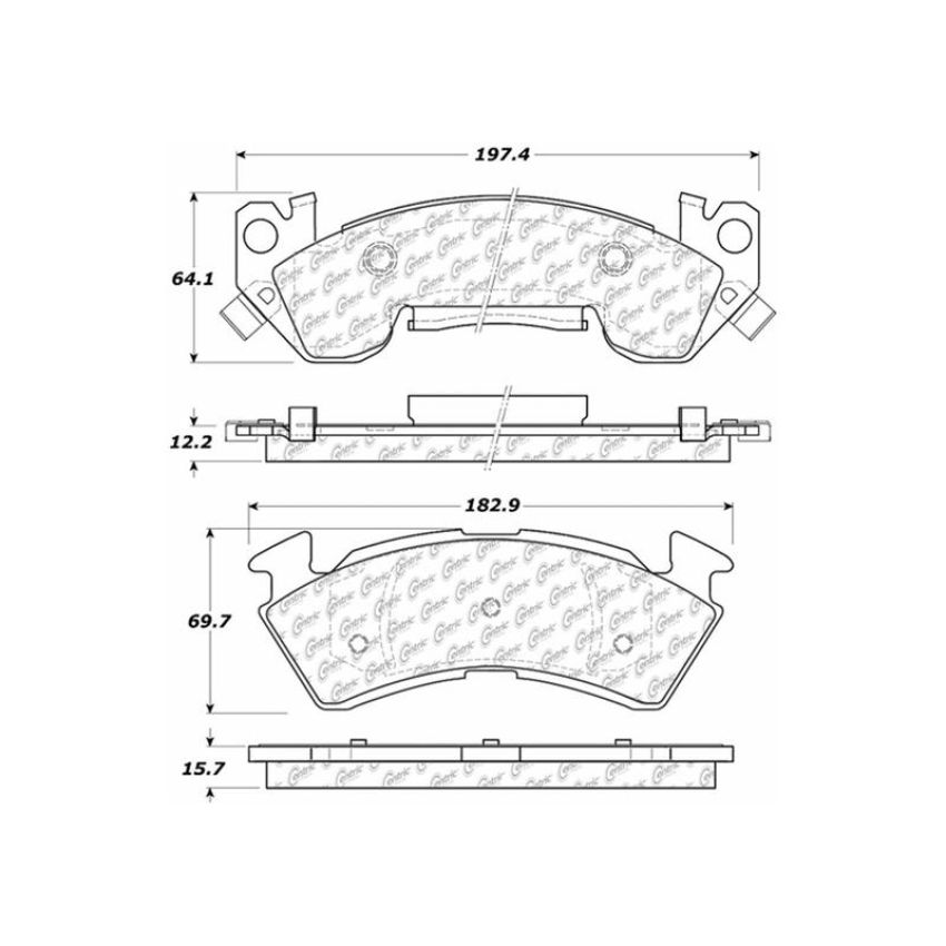 CENTRIC PARTS 104.06140 Posi Quiet Semi-Metallic Brake Pads with Hardware