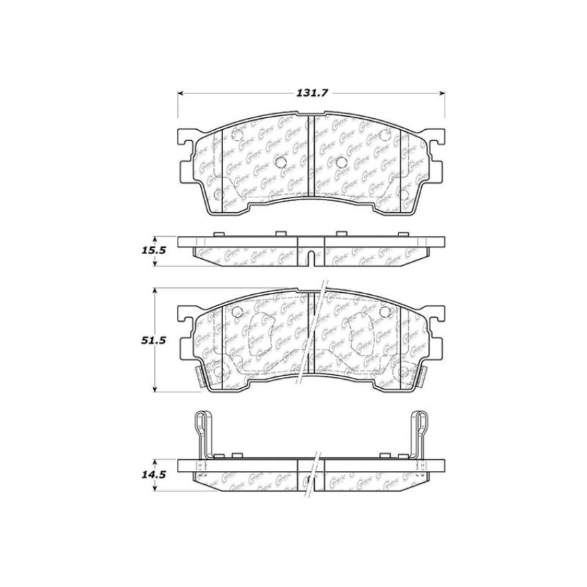 CENTRIC PARTS 104.06370 Posi Quiet Semi-Metallic Brake Pads with Hardware