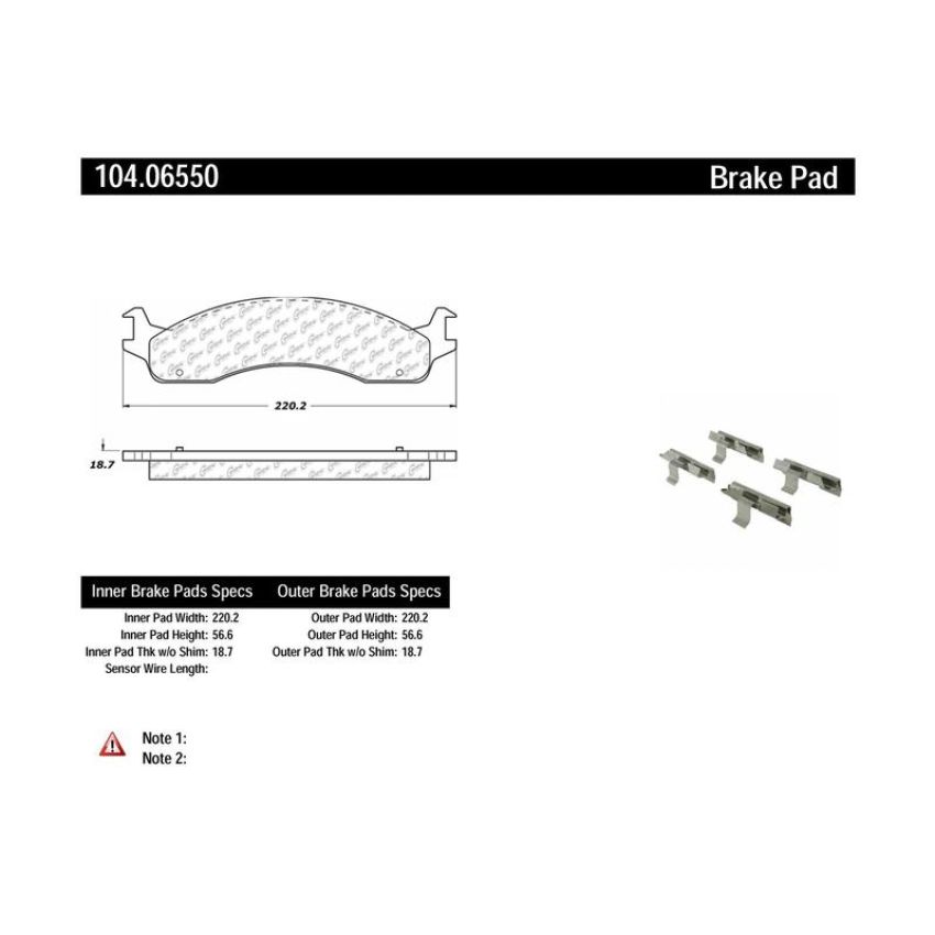 CENTRIC PARTS 104.06550 Posi Quiet Semi-Metallic Brake Pads with Hardware