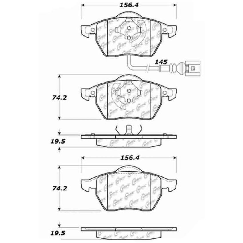 CENTRIC PARTS 104.06871 Posi Quiet Semi-Metallic Brake Pads with Hardware