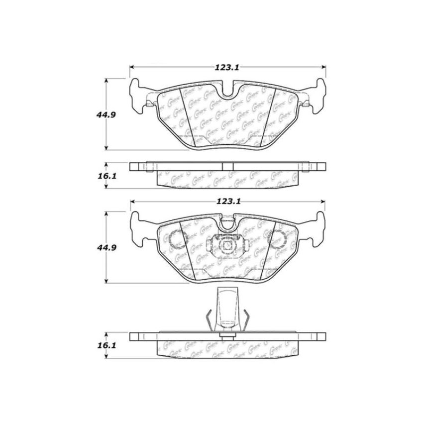 CENTRIC PARTS 104.06922 Posi Quiet Semi-Metallic Brake Pads with Hardware