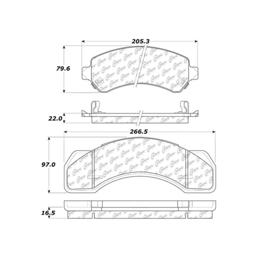CENTRIC PARTS 104.07170 Posi Quiet Semi-Metallic Brake Pads