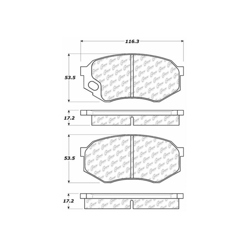 CENTRIC PARTS 104.07350 Posi Quiet Semi-Metallic Brake Pads with Hardware