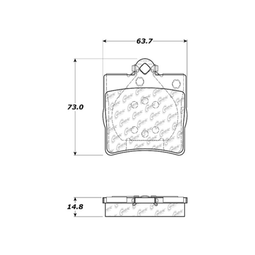 CENTRIC PARTS 104.07790 Posi Quiet Semi-Metallic Brake Pads with Hardware