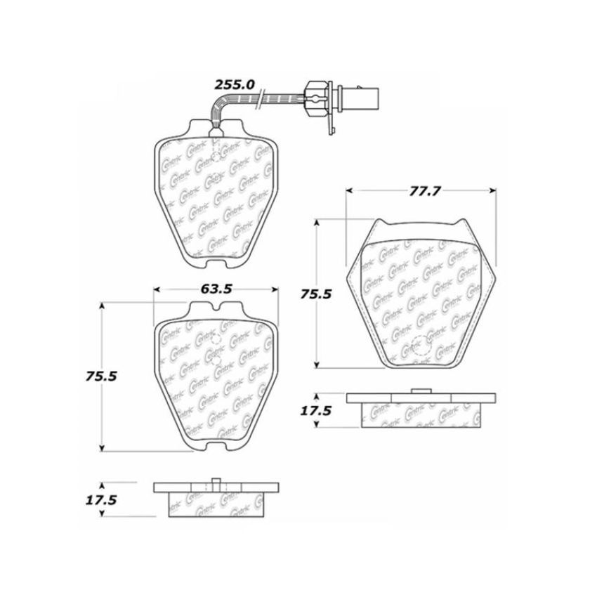 CENTRIC PARTS 104.08390 Posi Quiet Semi-Metallic Brake Pads with Hardware