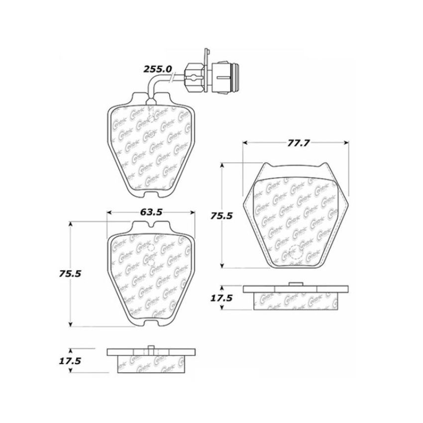 CENTRIC PARTS 104.08391 Posi Quiet Semi-Metallic Brake Pads with Hardware