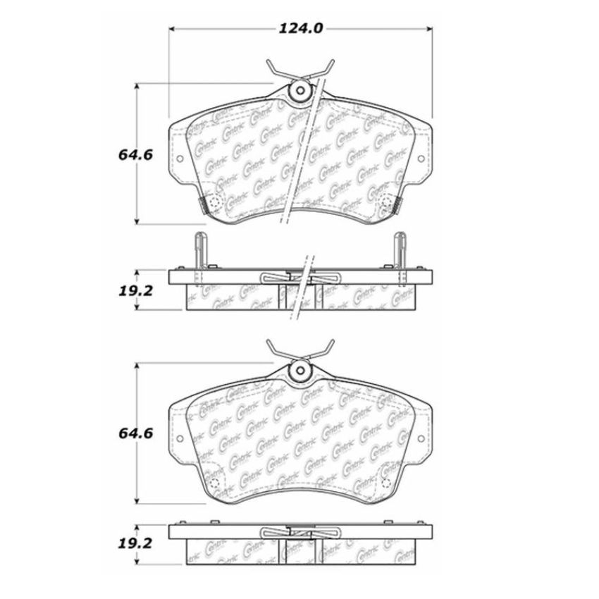 CENTRIC PARTS 104.08410 Posi Quiet Semi-Metallic Brake Pads with Hardware